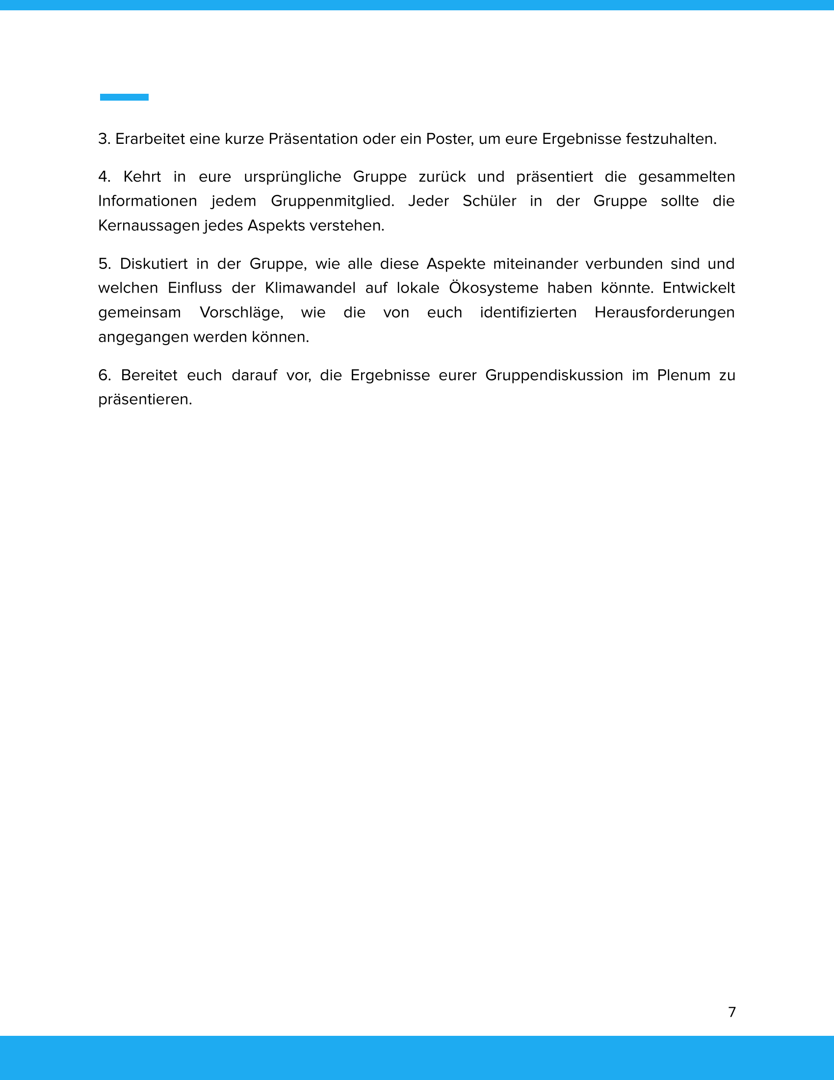 Klimawandel und Ökosysteme | Unterrichtsmaterial Geographie SEK I