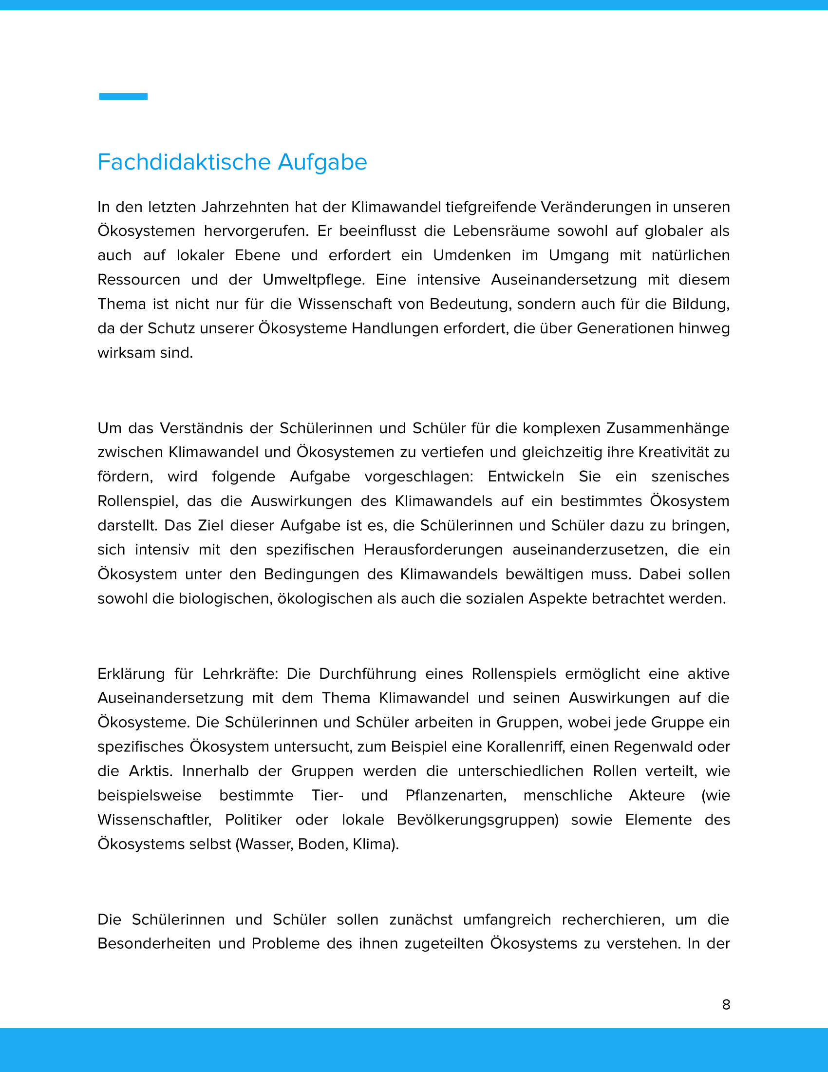 Klimawandel und Ökosysteme | Unterrichtsmaterial Geographie SEK I