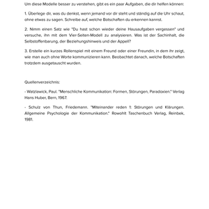 Kommunikation nach Watzlawick & Schulz von Thun | Unterrichtsmaterial Deutsch & Sozialwissenschaften SEK I
