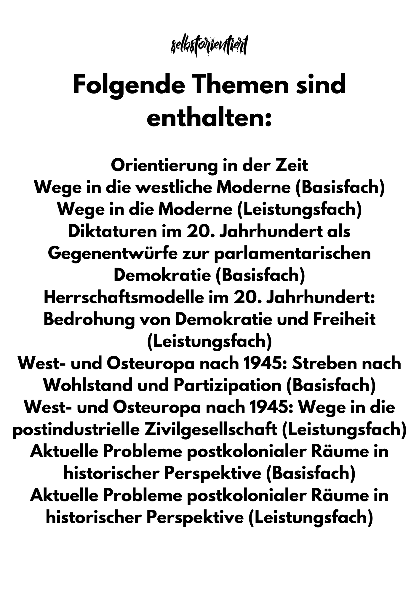 Bildungsplan Geschichte in der GoST - Baden-Württemberg