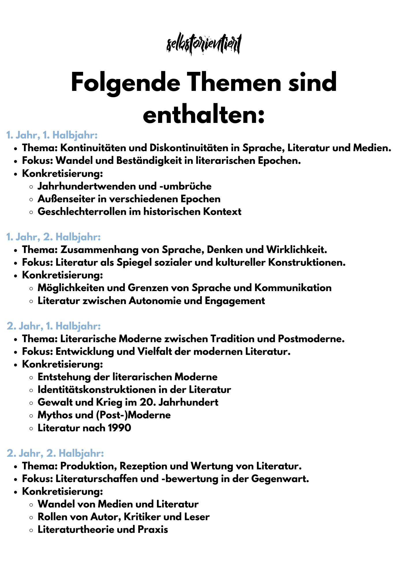 Fachanforderungen im Fach Deutsch in der GoST - Schleswig-Holstein