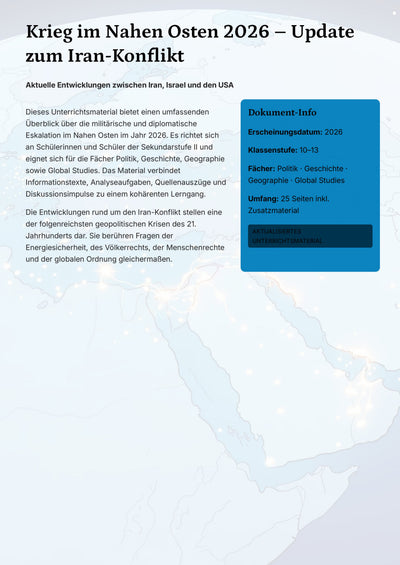 Iran-Konflikt 2026 – Aktuelles Unterrichtsmaterial zur Energiekrise und Weltpolitik