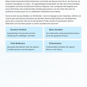 Kunstunterricht auf neuem Level – ein vollständiges Sommerprojekt von Idee bis Präsentation