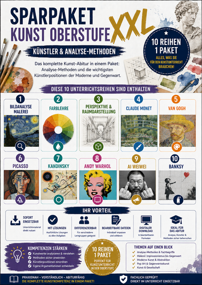 Sparpaket Kunst Oberstufe XXL – Künstler & Analyse-Methoden | Abitur