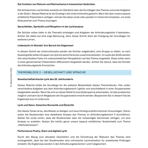 Unterrichtsreihe: Poesie verstehen – Tradition & Moderne in der Lyrik