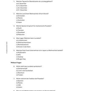 Unterrichtsreihe: Weihnachten auf der ganzen Welt