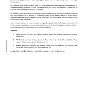 Der heilige Nikolaus von Myra - Unterrichtsmaterial für die SEK I