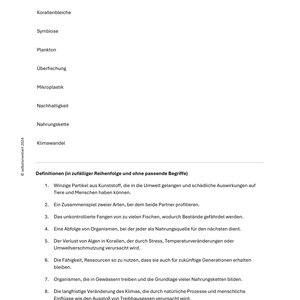 Meerestiere - Unterrichtsmaterial Sekundarstufe I