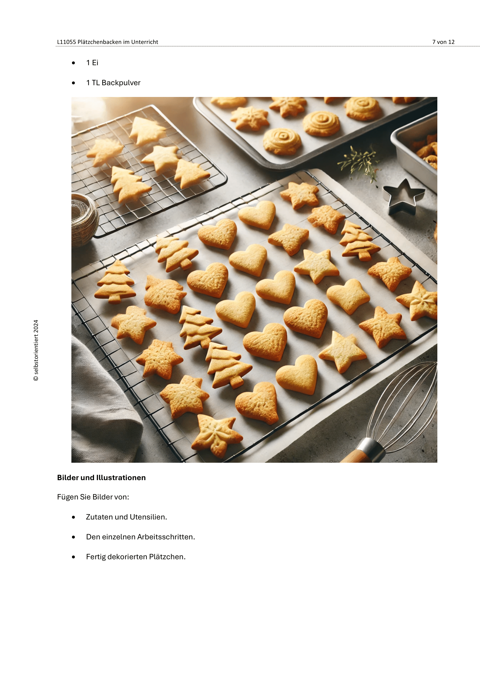 Plätzchen backen im Unterricht - Weihnachtszeit