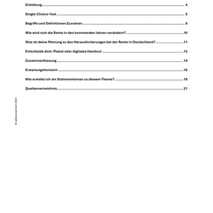 Rentenversicherung & Demografischer Wandel - Unterrichtsreihe