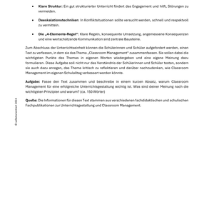Classroom Management - Unterrichtsreihe SEK I