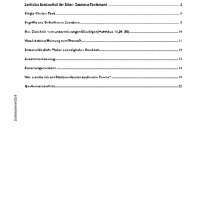 Das Gleichnis vom unbarmherzigen Gläubiger (Matthäus 18,21–35) - Neues Testament | Unterrichtsreihe