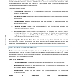 Was ist Demokratie? - Unterrichtsreihe SEK I