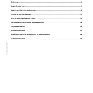 Unterrichtsreihe: Freiheit im Fach Ethik (Klasse 5 bis 8)