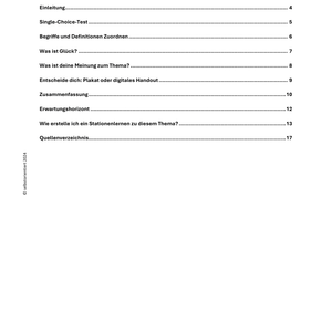 Glück - Unterrichtsmaterial für den Ethik-Unterricht