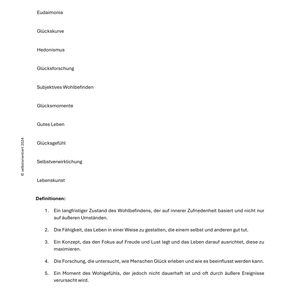 Glück - Unterrichtsmaterial für den Ethik-Unterricht