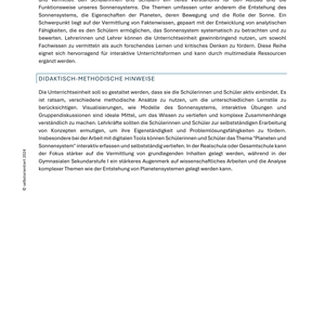 Planeten und Sonnensystem - Unterrichtsreihe SEK I