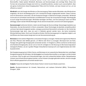 Erneuerbaren Energien: Windkraft, Biomasse und Sonnenenergie