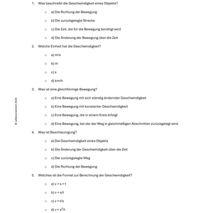 Bewegung und Geschwindigkeit im Physikunterricht SEK I