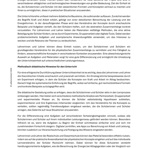 Unterrichtsreihe „Kraft, Arbeit, Leistung und Energie“
