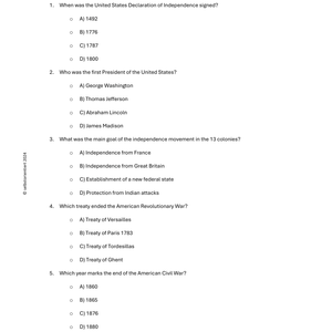 Role of the USA in World War II & History - Teaching Manual