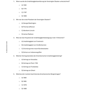 Die Geschichte der USA - Unterrichtsreihe SEK I