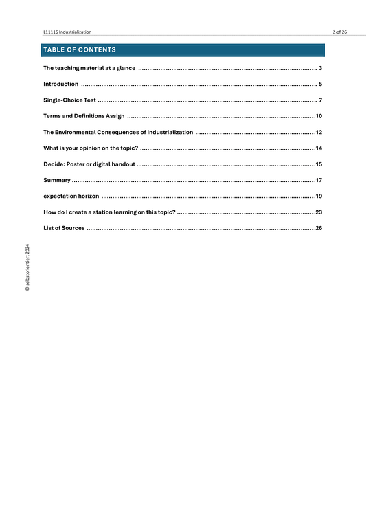 Industrialization - Teaching Manual & Worksheets