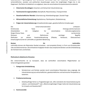 Industrialisierung - Unterrichtsreihe SEK I