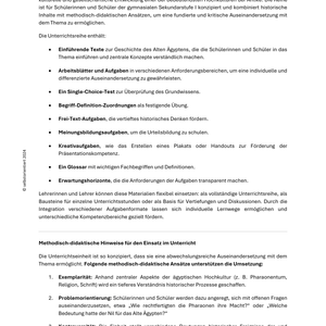 Alltag im Alten Ägypten - Altertum in der SEK I | Geschichte