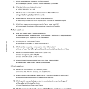 Comprehensive Teaching Series: The Early Modern Period