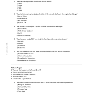 Die Geschichte des Vereinigten Königreichs - SEK I