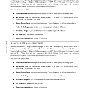 Bürgerrechtsbewegungen in den USA - Unterrichtsreihe SEK I