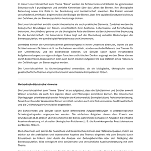 Unterrichtsreihe: Bienen - SEK I