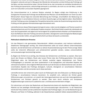 Frühling - Unterrichtsreihe SEK I