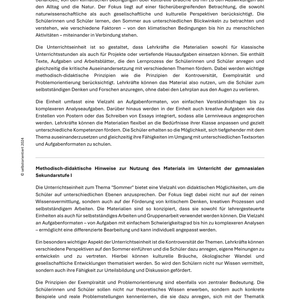 Unterrichtsreihe: Sommer - SEK I