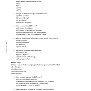 Unterrichtsreihe: Reformation - SEK I