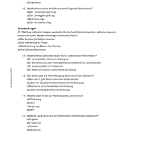 Unterrichtsreihe: Reformation - SEK I