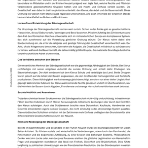 Ständegesellschaft - Unterrichtsreihe SEK I