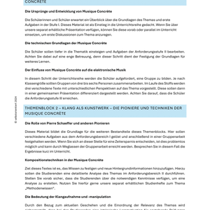Musique Concrète - Unterrichtsreihe | Musik