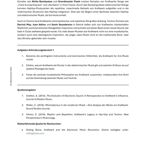 Kraftwerk als Ideengeber für HipHop und Techno - Unterrichtsmaterial