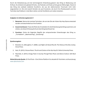 DJing und Sampling in der Musik - Unterrichtsmaterial