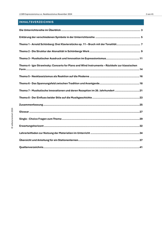 Expressionismus & Neoklassizismus - Arnold Schönberg | Igor Strawinsky
