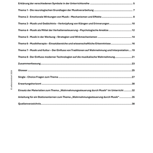Wahrnehmungssteuerung durch Musik - Unterrichtsreihe