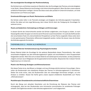Wahrnehmungssteuerung durch Musik - Unterrichtsreihe