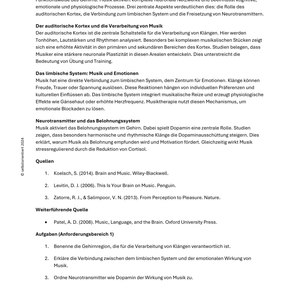 Wahrnehmungssteuerung durch Musik - Unterrichtsreihe