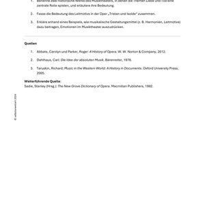 Musiktheater: Musik in außermusikalischen Kontexten - Unterrichtsreihe