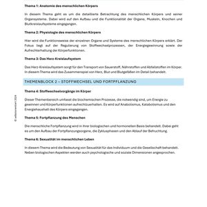 Anatomie & Stoffwechsel des Menschen - Unterrichtsreihe