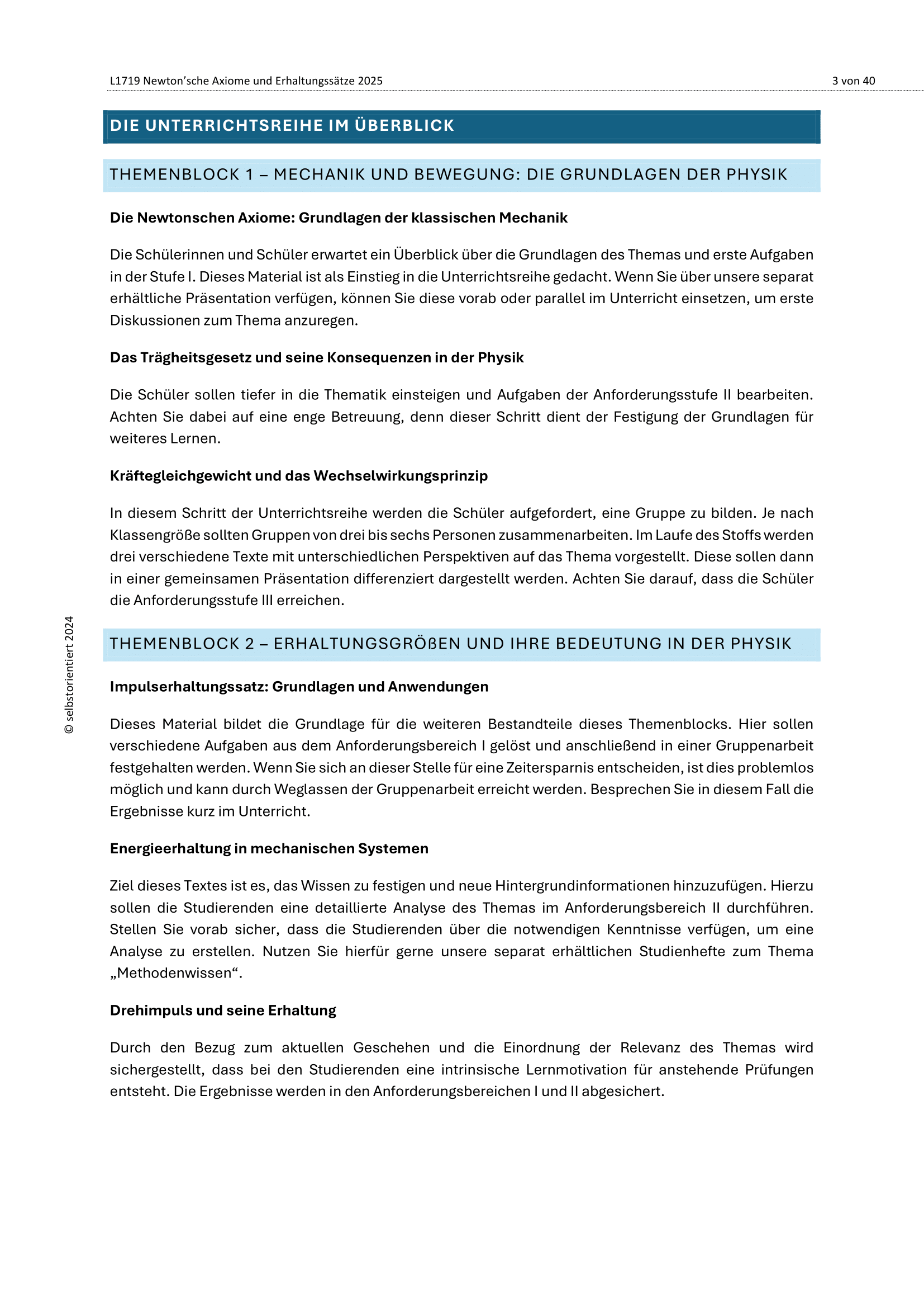 Newtonschen Axiomen: Kreisbewegungen & Drehimpulserhaltung