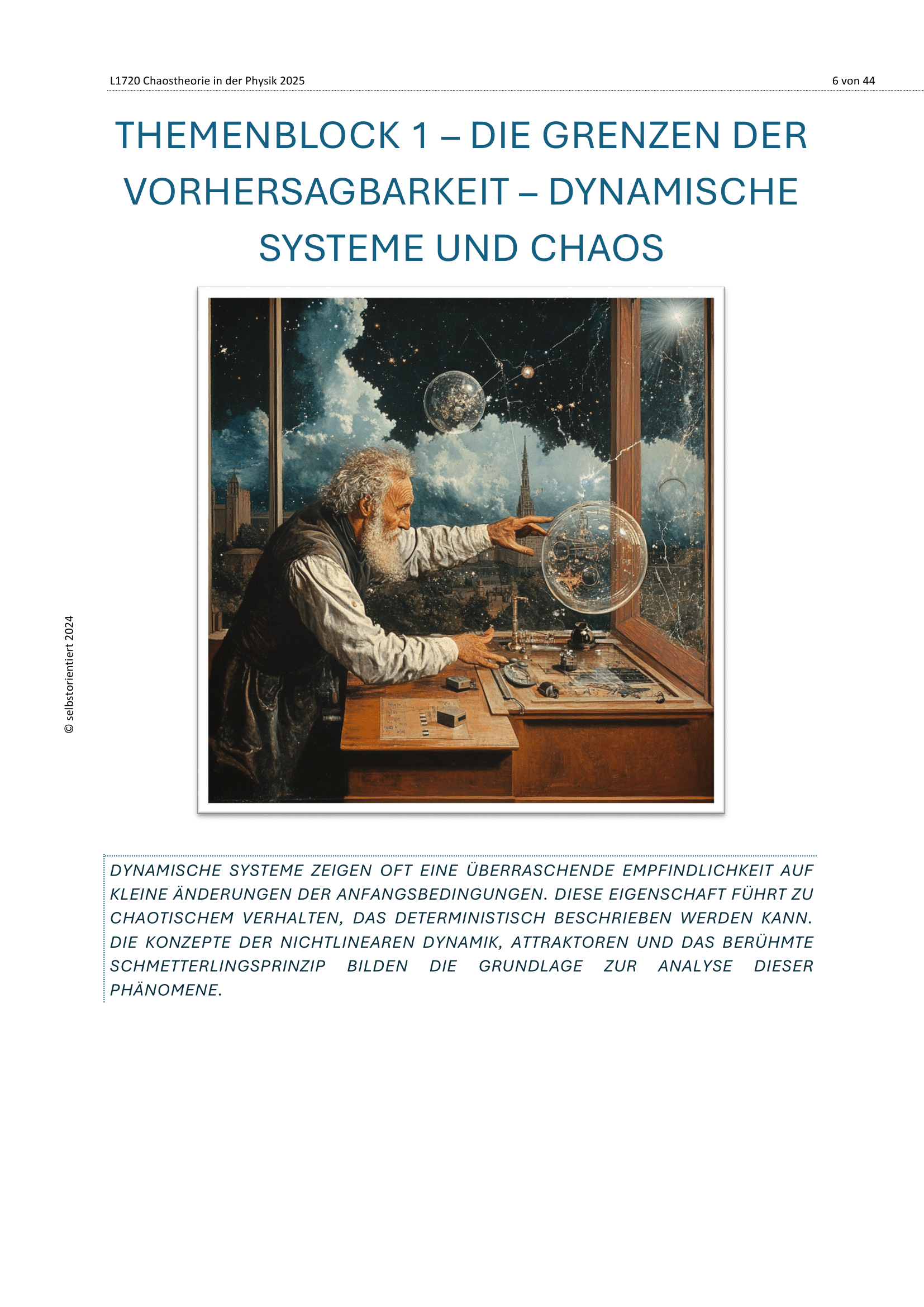 Unterrichtsreihe: Chaostheorie