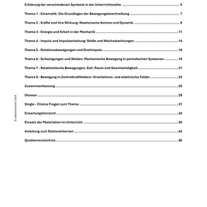Unterrichtsreihe: Bewegungen und ihre Beschreibung in der Physik